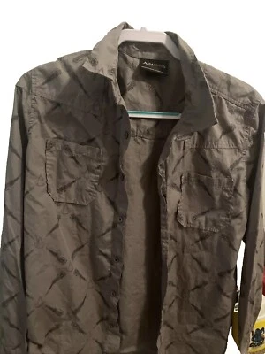 Рубашка на пуговицах мужская Assassin's Creed популярная тема средний размер серая хлопковая с длинным рукавом - Изображение 1 из 4