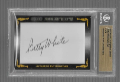 BETTY WHITE & JOHN HART 2010 RAZOR Cut Signature Autograph AUTO #d 4/4 WALK FAME Cover