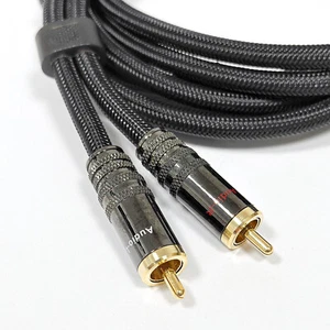 Kabel audio 2x RCA Cinch Wtyczka na wtyczkę Przedłużenie Nylon Komponent 1,5m  - Zdjęcie 1 z 7