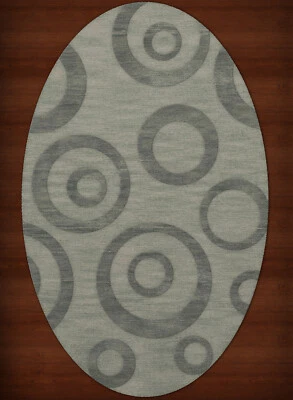 Blue Transitional Bubbles Rings Area Rug Circles DV5 - Image 1 of 2