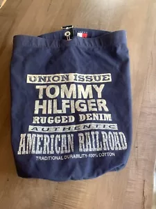 Tommy Hilfiger Vtg 90s Y2K Duffle Bag Blue Jean Denim Backpack Large 25” Light - Picture 1 of 9