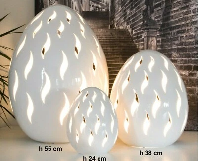 Lámpara de mesa italiana moderna de mayólica perforada H 55 cm luz de cabecera Foto 1 de 4