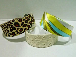 Wide Headbands Colorful lot of 3 Animalprint ,green, beis - Picture 1 of 4