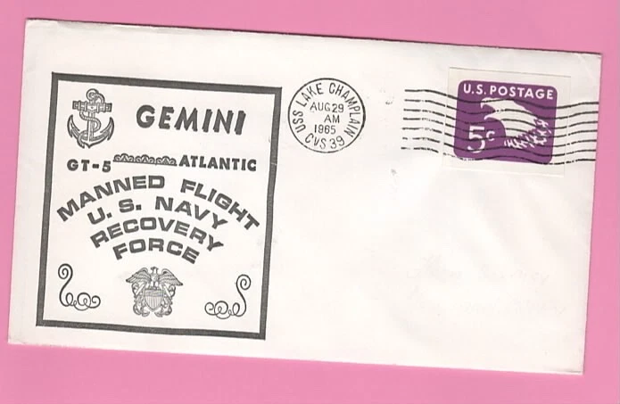 GEMINI 5 - Prime Recovery Ship  USS LAKE CHAMPLAIN - AUG  29, 1965 - Image 1 of 1