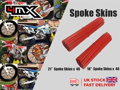 Protectores de radios de rueda rojo 18" 21" se adapta a Kawasaki KLX125 L B1-B3,B6F 03-06 Foto 1 de 2