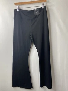 Vera Wang Womens Black Leggings Size Large Wide At Bottom Simple Exercise Wear - Picture 1 of 9