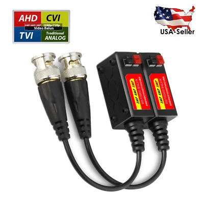 50 Pairs 5 Megapixel HD TVI AHD Passive Video Balun Transceivers Cat5 RJ45 UTP - Image 1 of 4