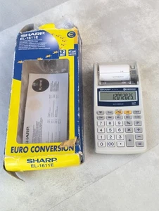 Sharp EL-1611E 12 digit electronic printing calculator with instructions manual - Picture 1 of 7