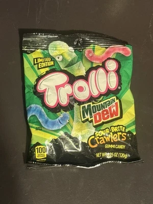 Trolli Mountain Dew Sour Brite Crawlers Gummy Worm Candy 4.25 oz Mtn Dew Trolli - Image 1 of 3
