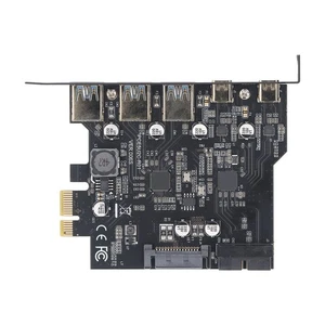 PCIe To USB 3.2 Gen 1 Card 5Gbps 3 USB Type A 2 USB Type C 5 Port PCI Expres NEW - Zdjęcie 1 z 12