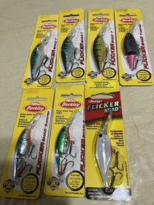 Lot Of 7Berkley Flicker Shad Size 7 & 6 & 5 New In Pkg. Great For Walleye. New - Picture 1 of 19