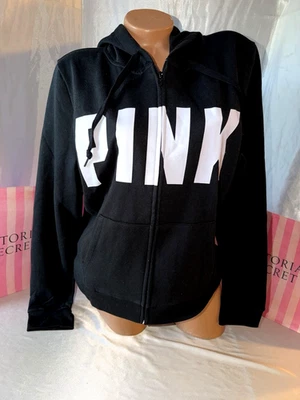 Victoria Secret PINK Hoodie Full Zip Big Logo Slim Fit Medium - Image 1 of 2