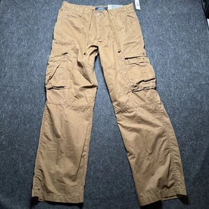 Pantaloni Utility Vintage Old Navy Uomo 34x32 Cargo Surplus Fatigues Relaxed Marrone NUOVO - Foto 1 di 13