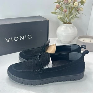 Mocasines de cuero Vionic Uptown negros sin cordones zapatos cómodos para mujer 11 anchos nuevos con etiquetas defectuosos - Imagen 1 de 10