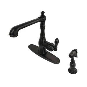 Kingston Brass American Classic Single-Handle Standard Kitchen Faucet with Side - Picture 1 of 3