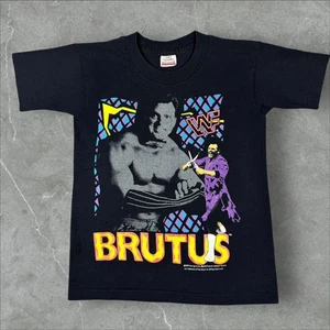 Vintage 1990 WWF Brutus Beefcake Tee Shirt Wrestling Kids Shirt Wrestle Mania  - Picture 1 of 8