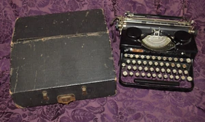 Royal Portable Typewriter Black Model P 1930 S# 216401 Gullwing Covers Case - Picture 1 of 24