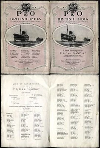 1927 P&O STEAM NAVIGATION CO - S.S. MANTUA - Passagierliste London & Marseille - Bild 1 von 2