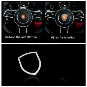 Steering Wheel Logo Decor Rhinestone Cover For Porsche Cayenne 911 Macan - Picture 1 of 4