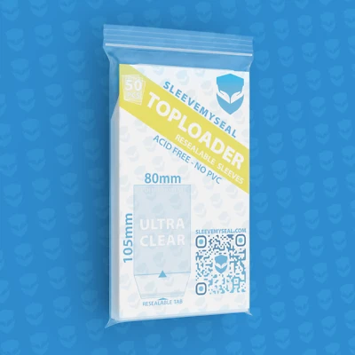 SLEEVEMYSEAL 50 bustine trasparenti richiudibili resealable sleeves 80x105 Toploader Pokemon