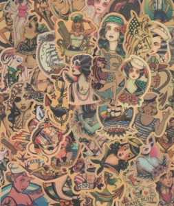 25 pcs random Sailor Pinup girls waterproof decal stickers! Sticker Bomb Retro! - Picture 1 of 9