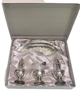 Silver Plated EPOB Cruet Set complete with Spoon and matching Tray - Picture 1 of 4