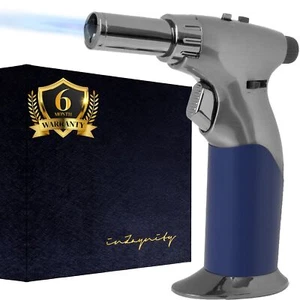 Dual Flame Butane Torch Gun - Refillable Luxury Hand Held Mini Blow Torch for... - Picture 1 of 9