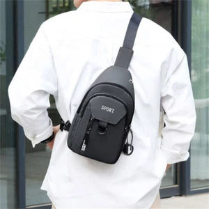 Bolso de hombro para hombre Bandolera Bandolera Bolsos de pecho suaves Mochila informal de nailon - Imagen 1 de 15