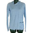 Horny Toad Swifty Pocket Hoodie Top Womens XS Lapis Blue Active Lightweight