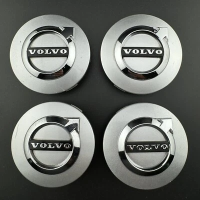 Set Of 4 VOLVO XC90 XC60 XC40 S60 S90 CENTER CAPS p/n 31471435 2012-24 SILVER - Image 1 of 4