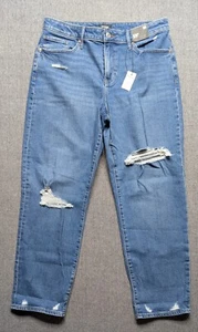 Express Jeans Womens 10R Boyfriend Mid Rise Distressed Medium Washed Denim Blue - Picture 1 of 8