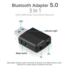 3 in 1 USB Bluetooth 5.0 Audio Transmitter Receiver Adapter For TV PC Car 3.5mm
