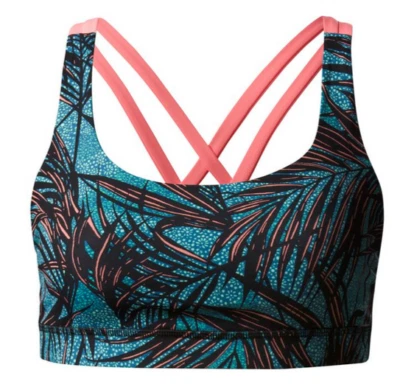  Lululemon Energy Bra Mini Palm Lace Tofino Teal Multi / Flash Light US 6 sports - Image 1 of 4