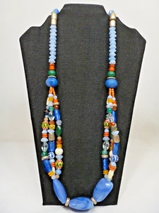 (B5) Chico's Beautiful 30" Beaded Necklace - Glass, Clay, & More - Picture 1 of 11