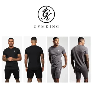 Gym King Mens XXL Fundamental Shorts and Tshirt Set Summer Sports Slim Fit - Picture 1 of 12