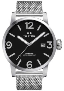 TW Steel Maverick Stainless Steel Black Dial Date Quartz Mens Watch MB12 - Picture 1 of 5