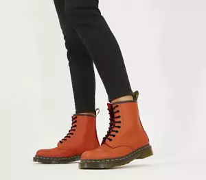 Dr. Martens 1460 Unisex 8 Eyelet Smooth Orange Ankle Boots UK 3 - UK 11 - Picture 1 of 8