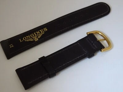Correa y hebilla de cuero Longines 21 mm x 18 mm genuina/original Foto 1 de 4