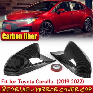 Side Door Rearview Mirror Cover Cap Trim Carbon Fiber For Toyota Corolla 2019~23 - Picture 1 of 8