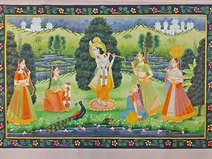 Radha Krishna Painting Art For Home Decor Wall Hanging Fine Art 32X22 Inch - Picture 1 of 4