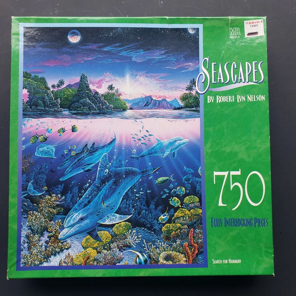 Vtg Seascapes Robert Lyn Nelson 750 PC Jigsaw Puzzle Milton Bradley Turtles