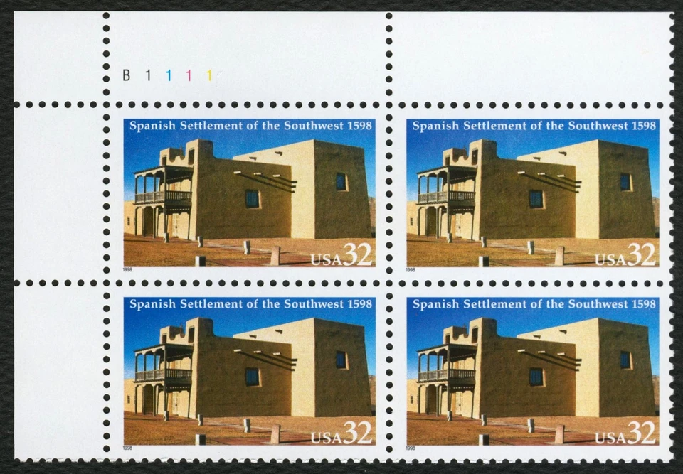 #3220 32c Spanish Settlement of SW, Plate Block [B1111 UL] **ANY 5=FREE SHIP** - Image 1 of 1