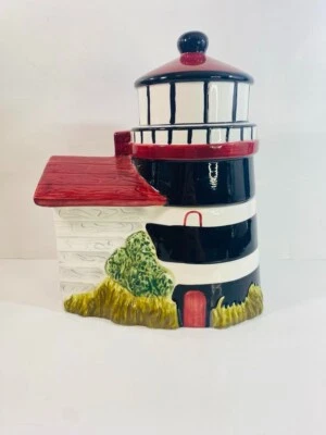 Lighthouse Cookie Jar – Ceramic – Nautical Costal Decor - 011325 - Image 1 of 4