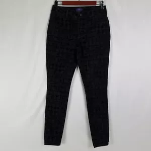 NYDJ Pants Womens 2 Black Houndstooth Mid Rise Super Skinny Jegging W28 x L30 - Picture 1 of 15