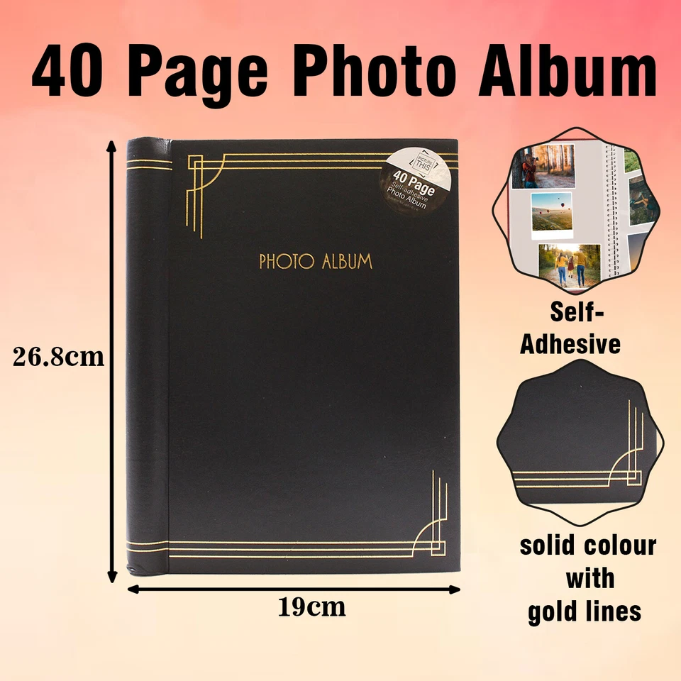 Red - 8 X 6 Inch Self Adhesive Photo Album 40 Pages Bookbound Camera