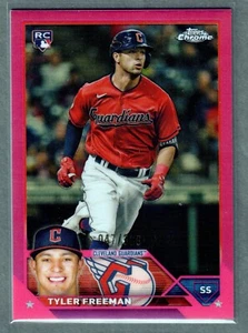 2023 Topps Chrome Tyler Freeman Rookie Magenta Refractor #/399 Guardians RC SP - Imagen 1 de 2