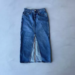 Anthropologie Seen Worn Kept Denim Midi Skirt. Blue. UK 8. - Picture 1 of 5