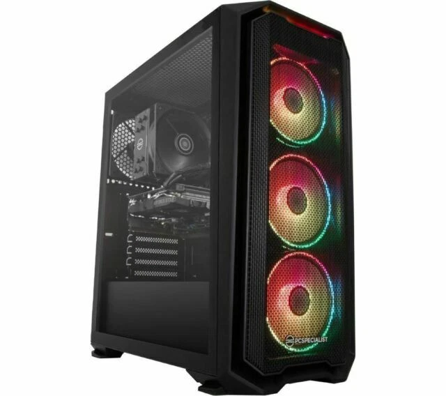 PC Specialist Tornado R5 (1TB HDD + 512GB SSD, AMD Ryzen 5 3600, 3.60GHz, 8GB RAM, NVIDIA GeForce GTX 1660 SUPER 6 GB) Gaming Desktop - Black (PCS-D2070200)