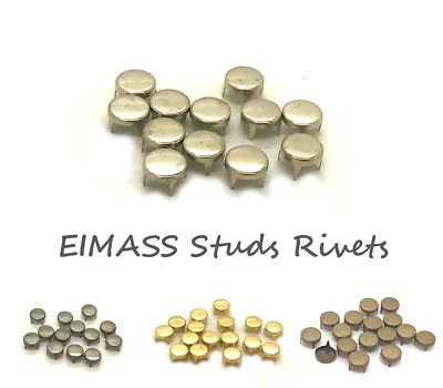 EIMASS Flache Oberseite Runde Klauen Nieten zum Verschönern von Kleidung Taschen Schuhe Gürtel Handwerk