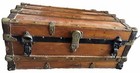 Vintage Low Profile Flat Top Steamer Trunk